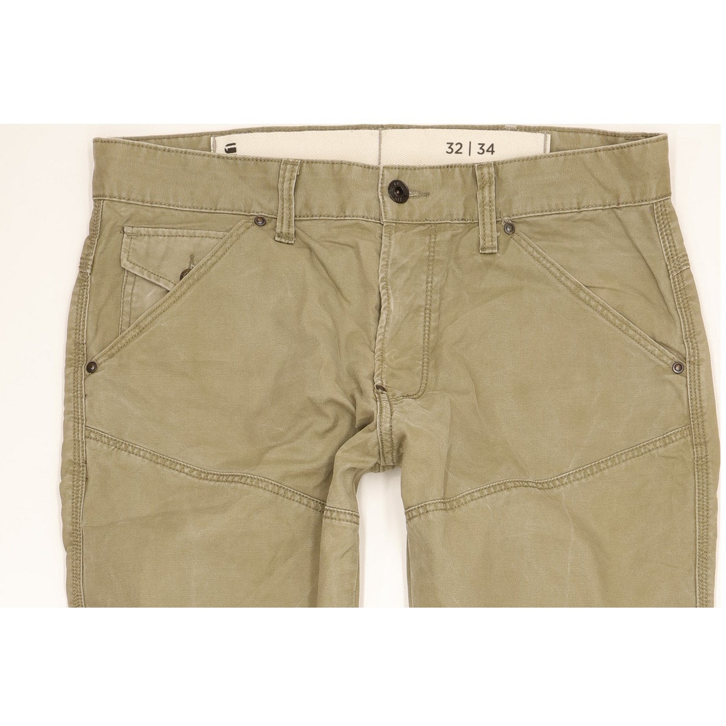 G-Star Men Green Straight Slim Stretch Jeans W32 L33