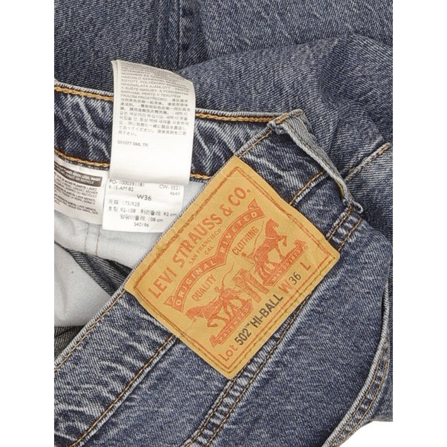 Levi's 502 Hi-Ball Men Blue Tapered Regular Stretch Jeans W36 L29