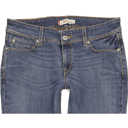 Levi's 571 Women Blue Straight Slim Stretch Jeans W32 L31