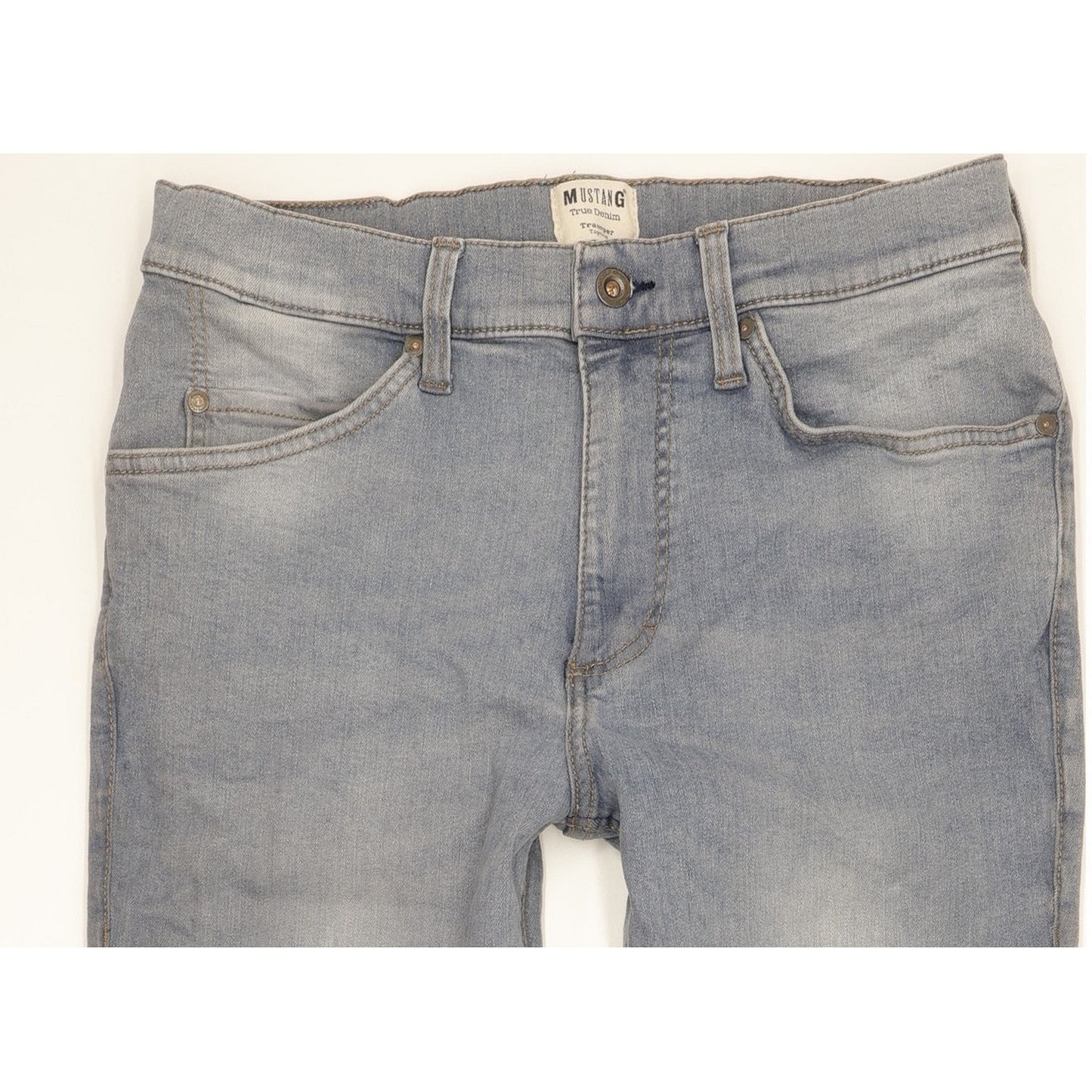 Mustang Tramper Men Blue Tapered Slim Stretch Jeans W33 L29
