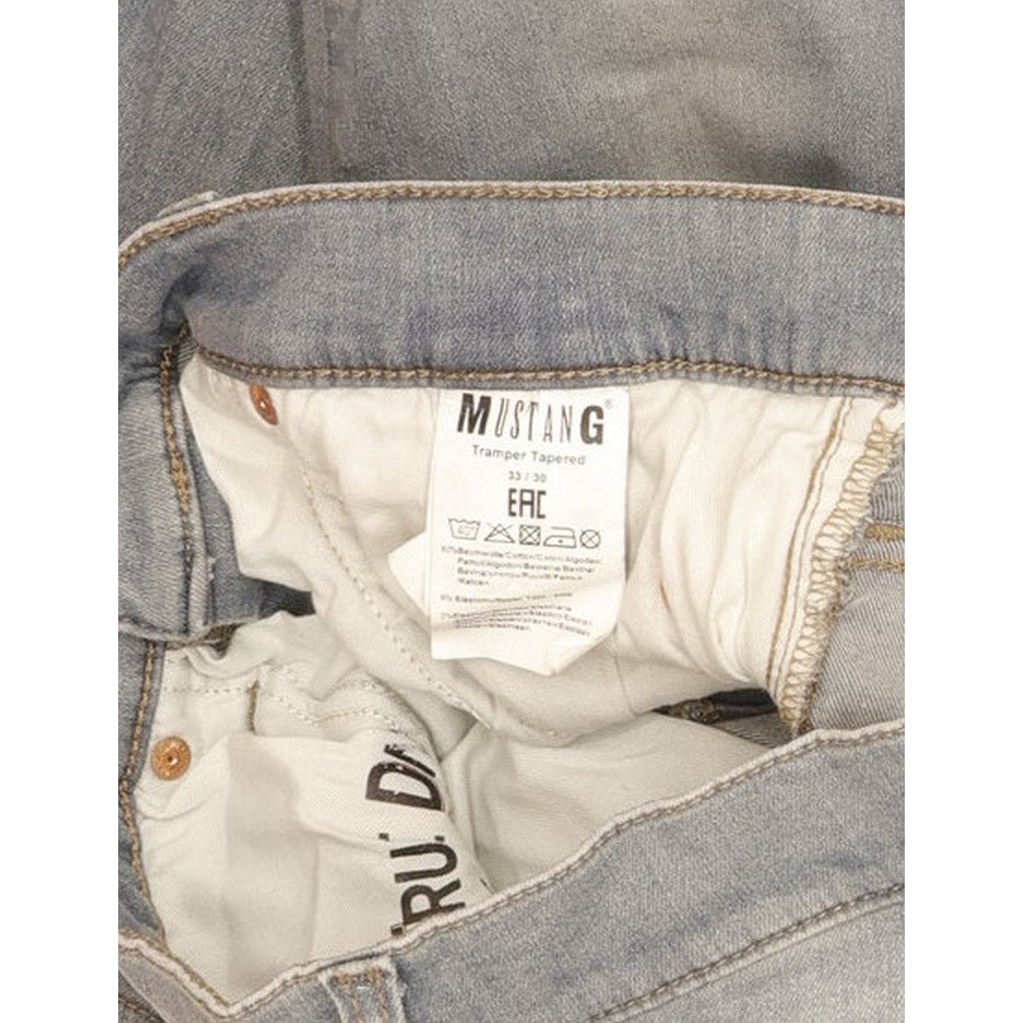 Mustang Tramper Men Blue Tapered Slim Stretch Jeans W33 L29