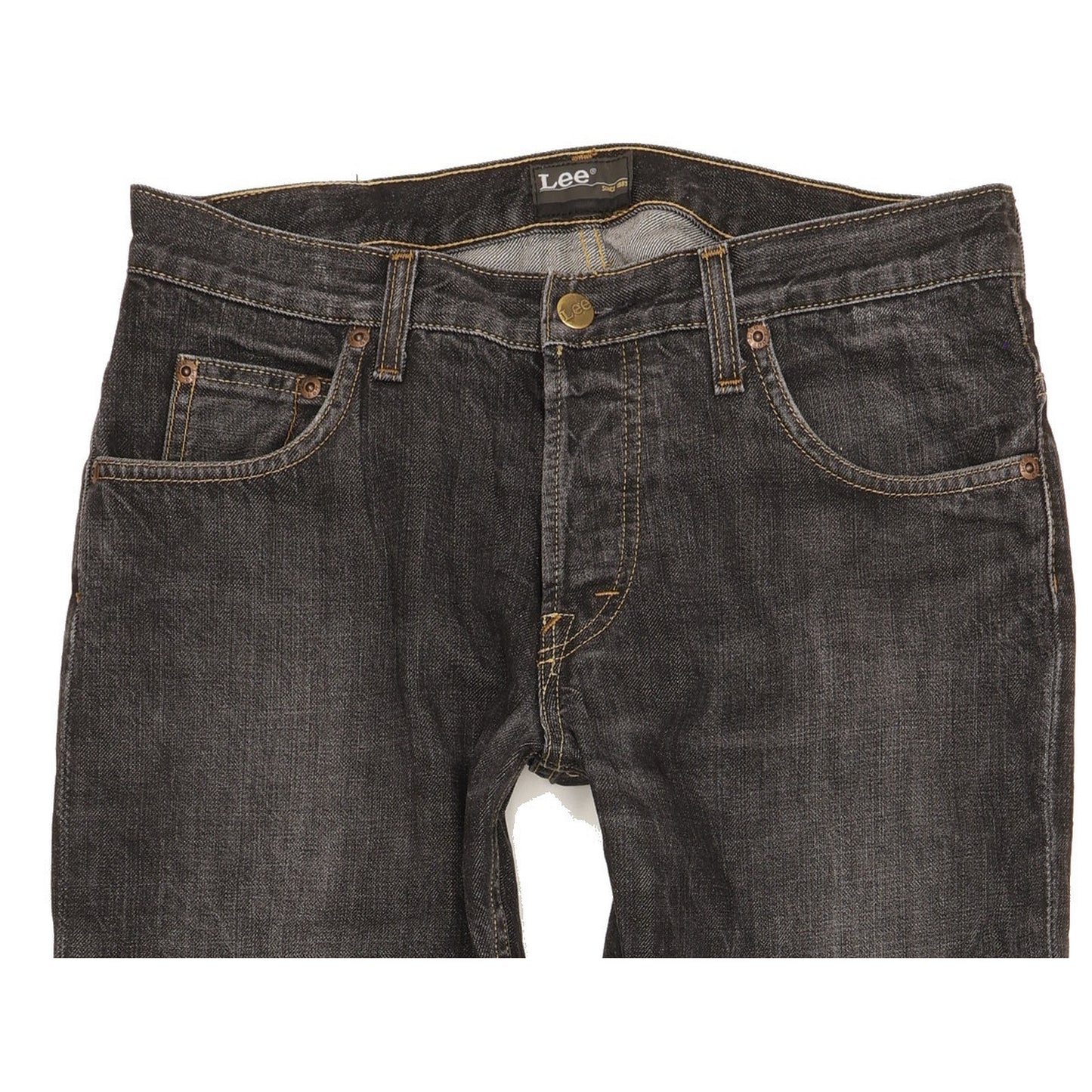 Lee Men Black Straight Regular Stretch Jeans W30 L28