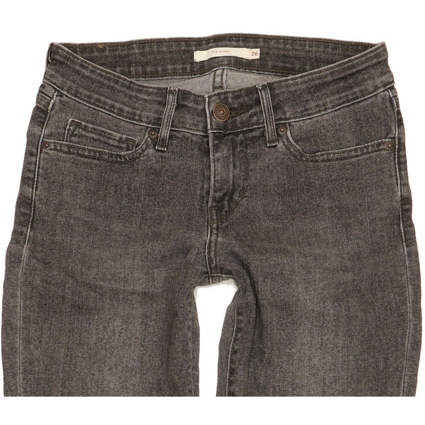 Levi's 711 Women Grey Skinny Slim Stretch Jeans W26 L31