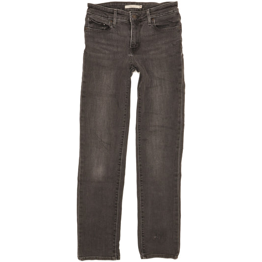 Levi's 712 Women Black Straight Slim Stretch Jeans W28 L29