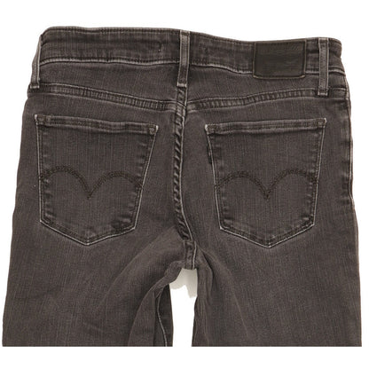 Levi's 712 Women Black Straight Slim Stretch Jeans W28 L29