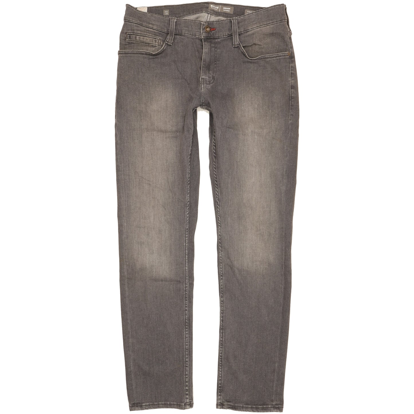Mustang Oregon Men Grey Tapered Slim Stretch Jeans W33 L32