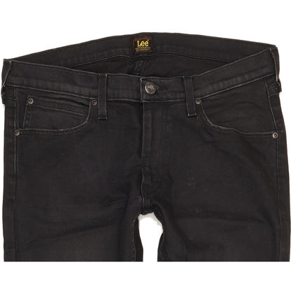 Lee Luke Men Black Skinny Slim Stretch Jeans W33 L31