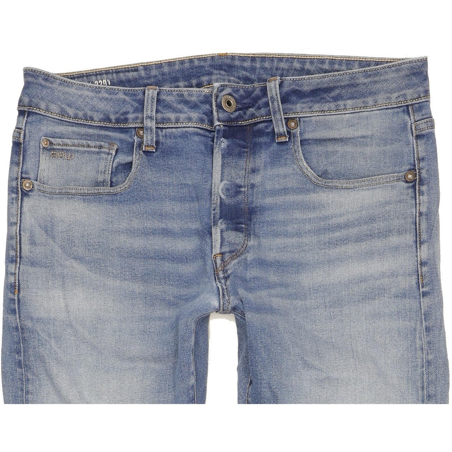 G-Star 3301 Men Blue Straight Slim Stretch Jeans W32 L30