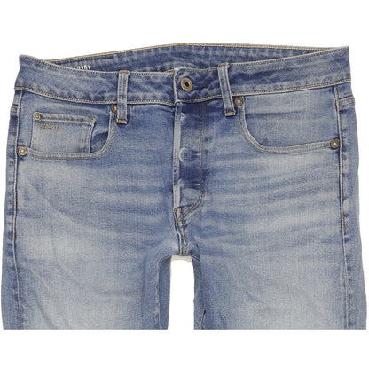 G-Star 3301 Men Blue Straight Slim Stretch Jeans W32 L30