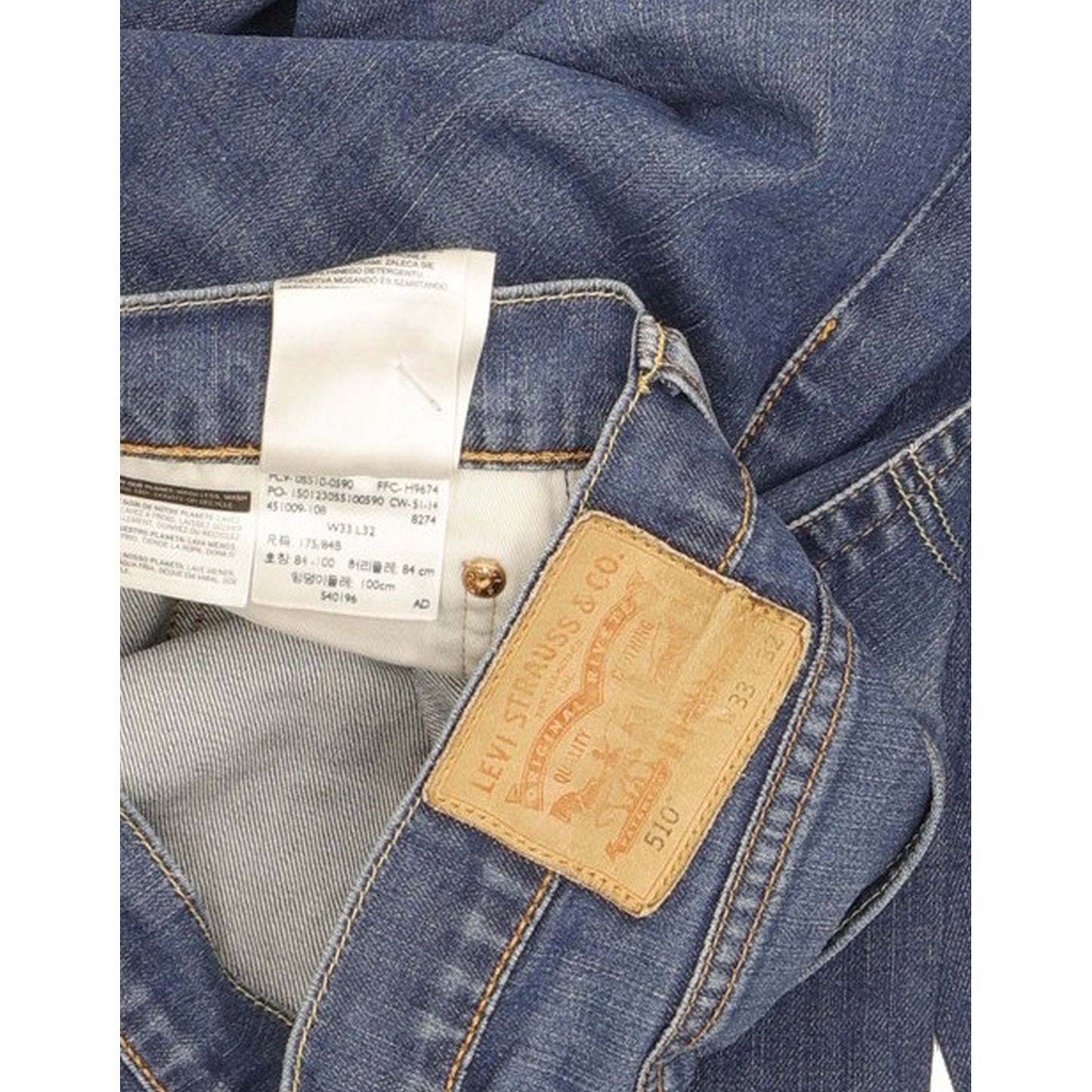 Levi's 510 Men Blue Skinny Slim Stretch Jeans W33 L30