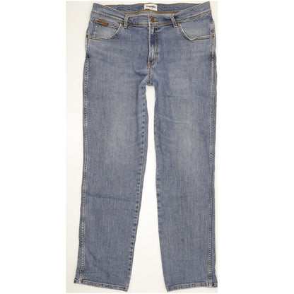 Wrangler Texas Men Blue Straight Regular Stretch Jeans W38 L33
