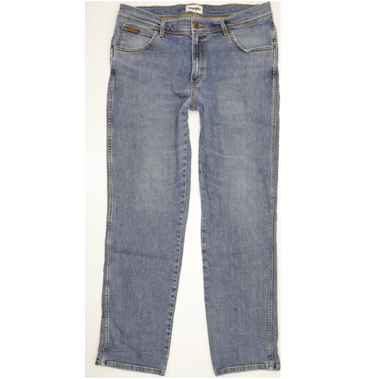 Wrangler Texas Men Blue Straight Regular Stretch Jeans W38 L33