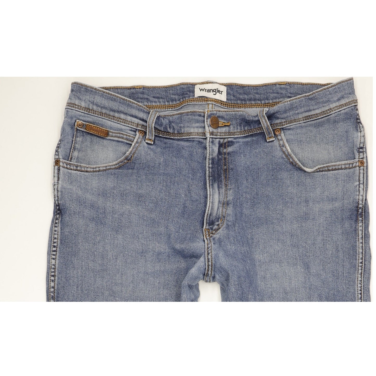 Wrangler Texas Men Blue Straight Regular Stretch Jeans W38 L33