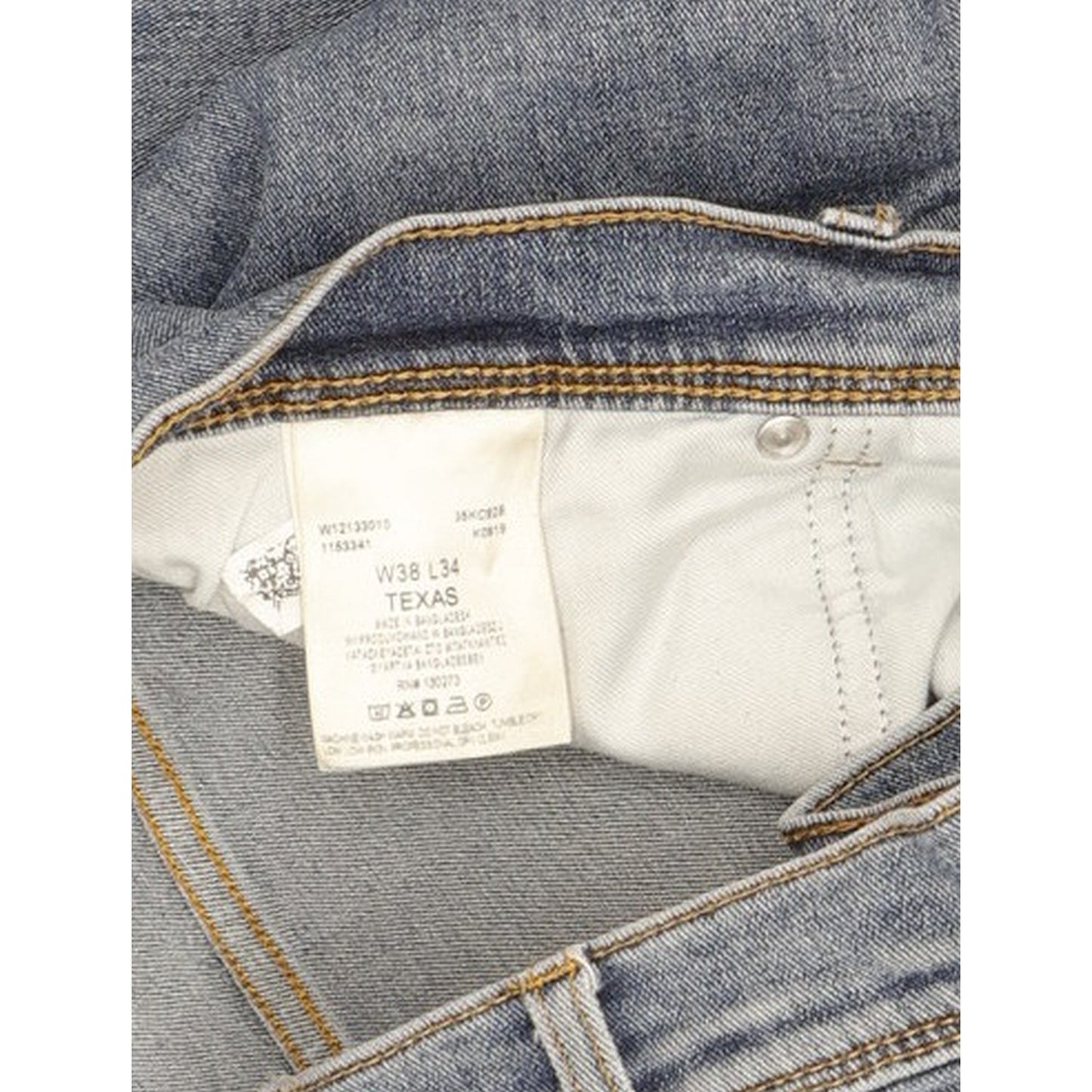 Wrangler Texas Men Blue Straight Regular Stretch Jeans W38 L33