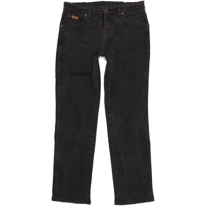 Wrangler Texas Men Black Straight Regular Stretch Jeans W34 L32