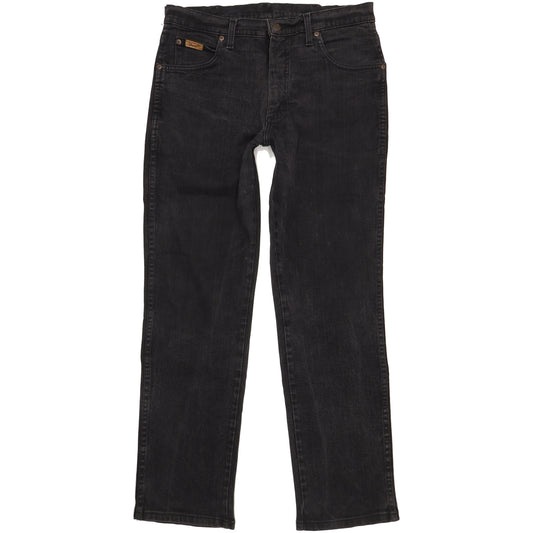 Wrangler Texas Men Black Straight Regular Stretch Jeans W34 L32