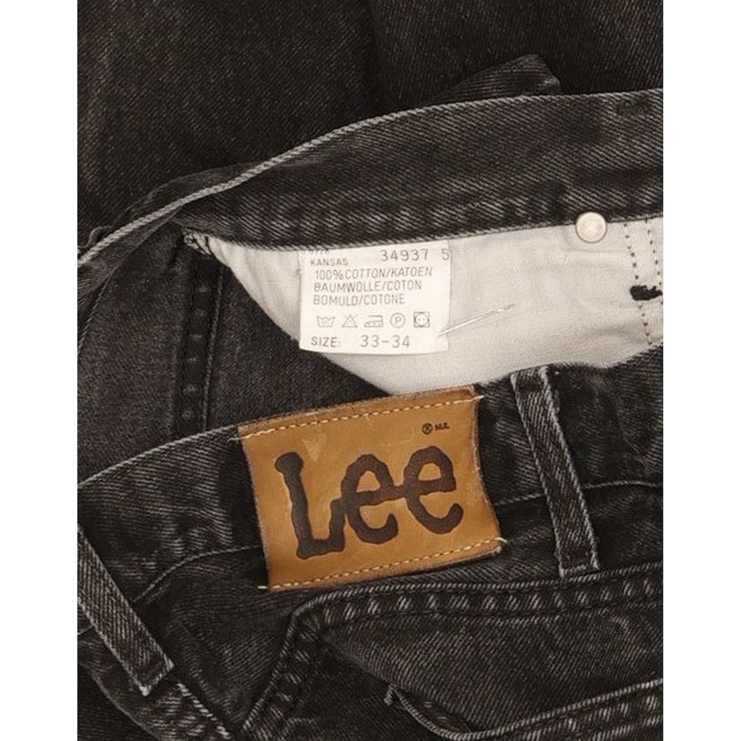 Lee Kansas Men Black Straight Regular Jeans W33 L27
