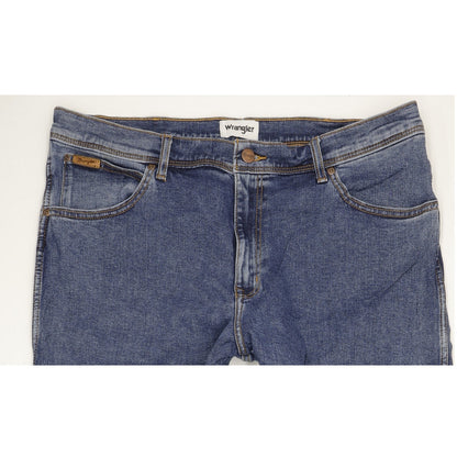 Wrangler Texas Men Blue Straight Regular Stretch Jeans W40 L32