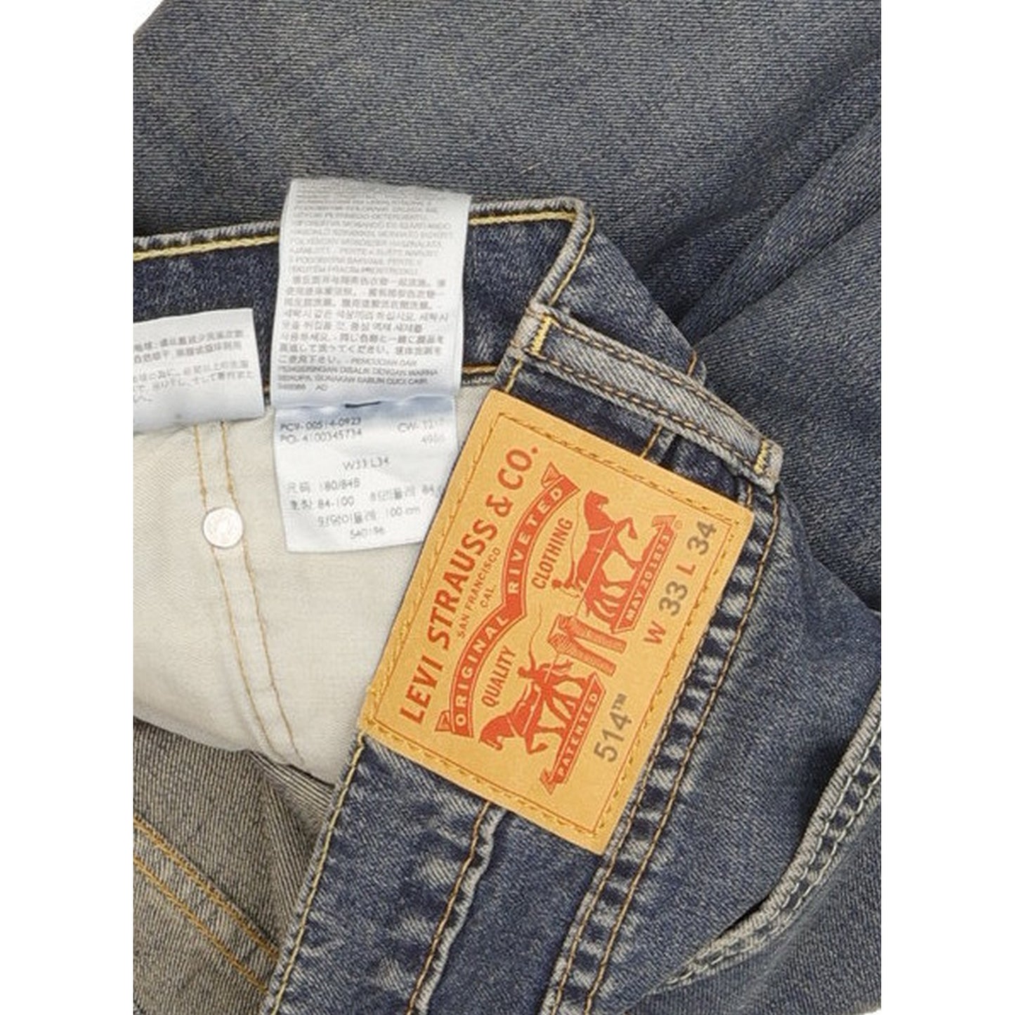Levi's 514 Men Blue Straight Slim Stretch Jeans W33 L33