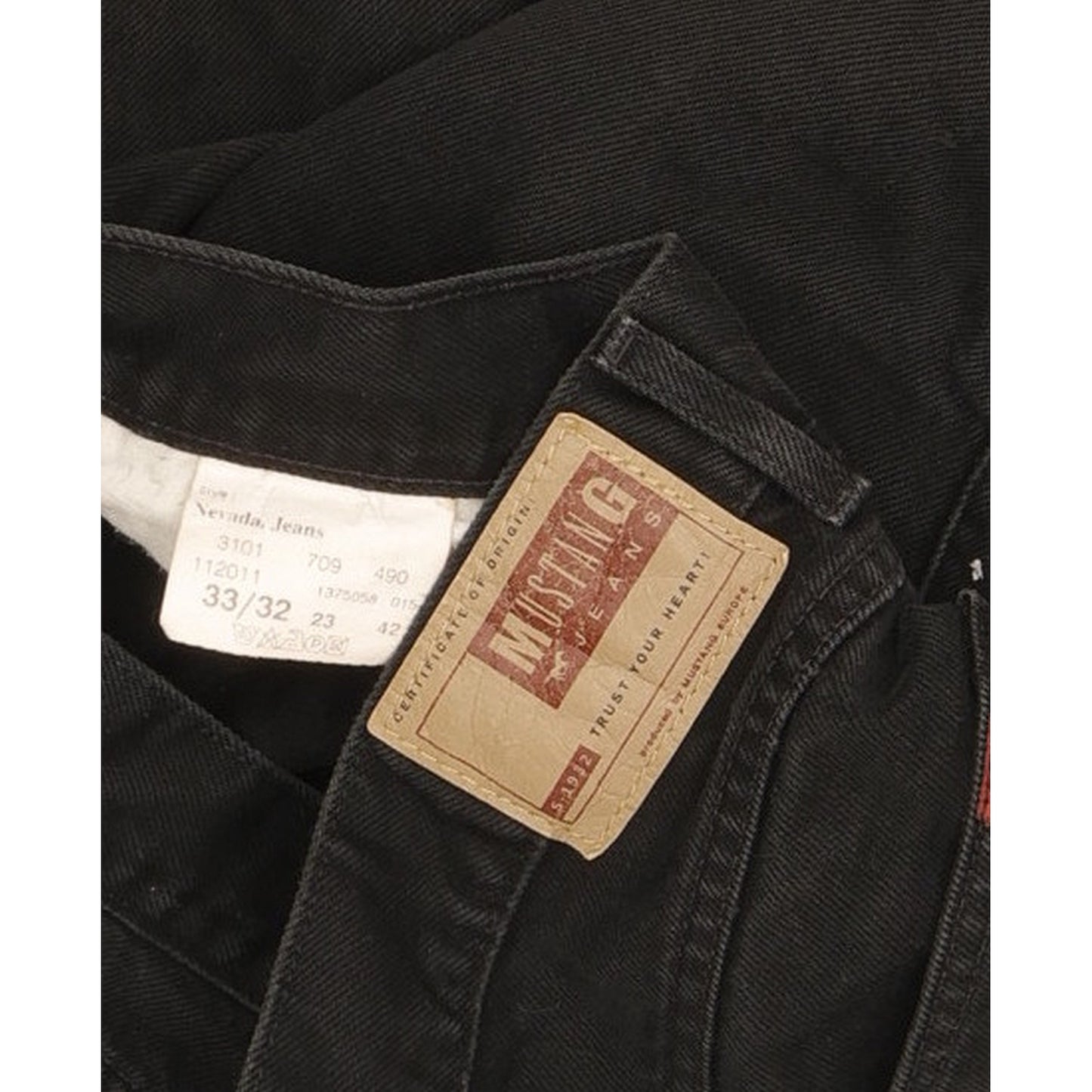 Mustang Nevada Men Black Straight Regular Jeans W33 L31