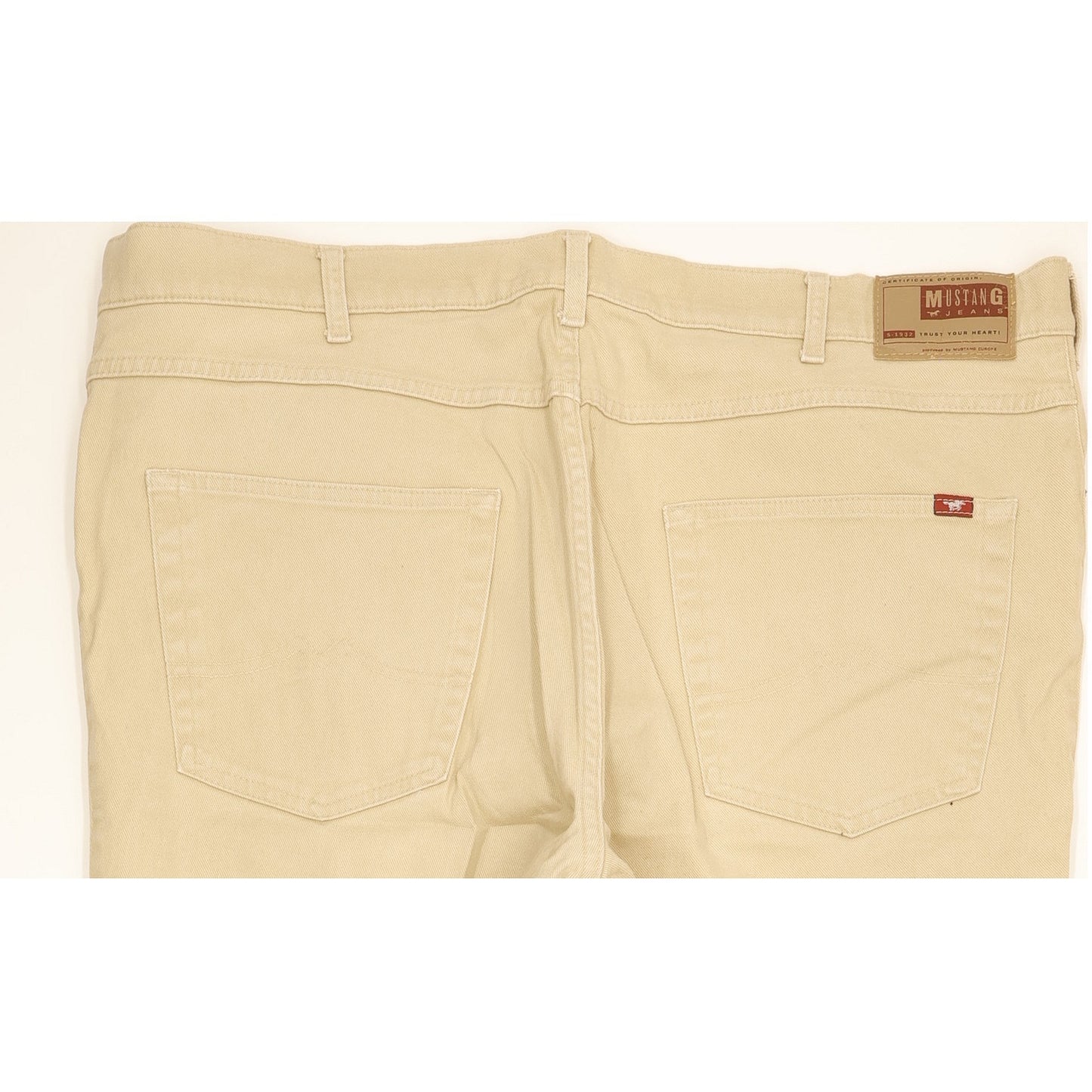 Mustang Tramper Men Beige Straight Regular Stretch Jeans W42 L27