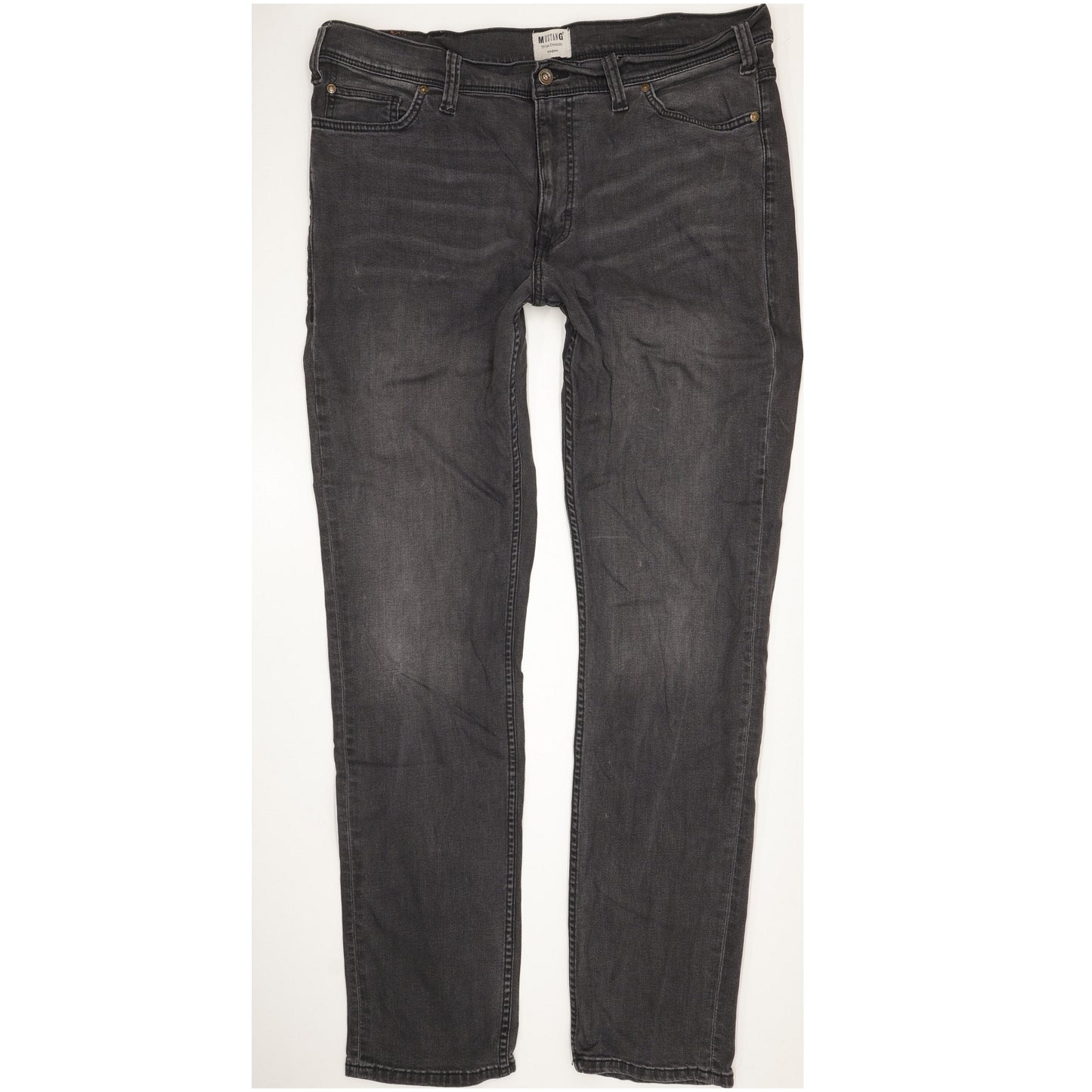 Mustang Vegas Men Black Straight Regular Stretch Jeans W38 L35