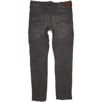 Mustang Vegas Men Black Straight Regular Stretch Jeans W38 L35