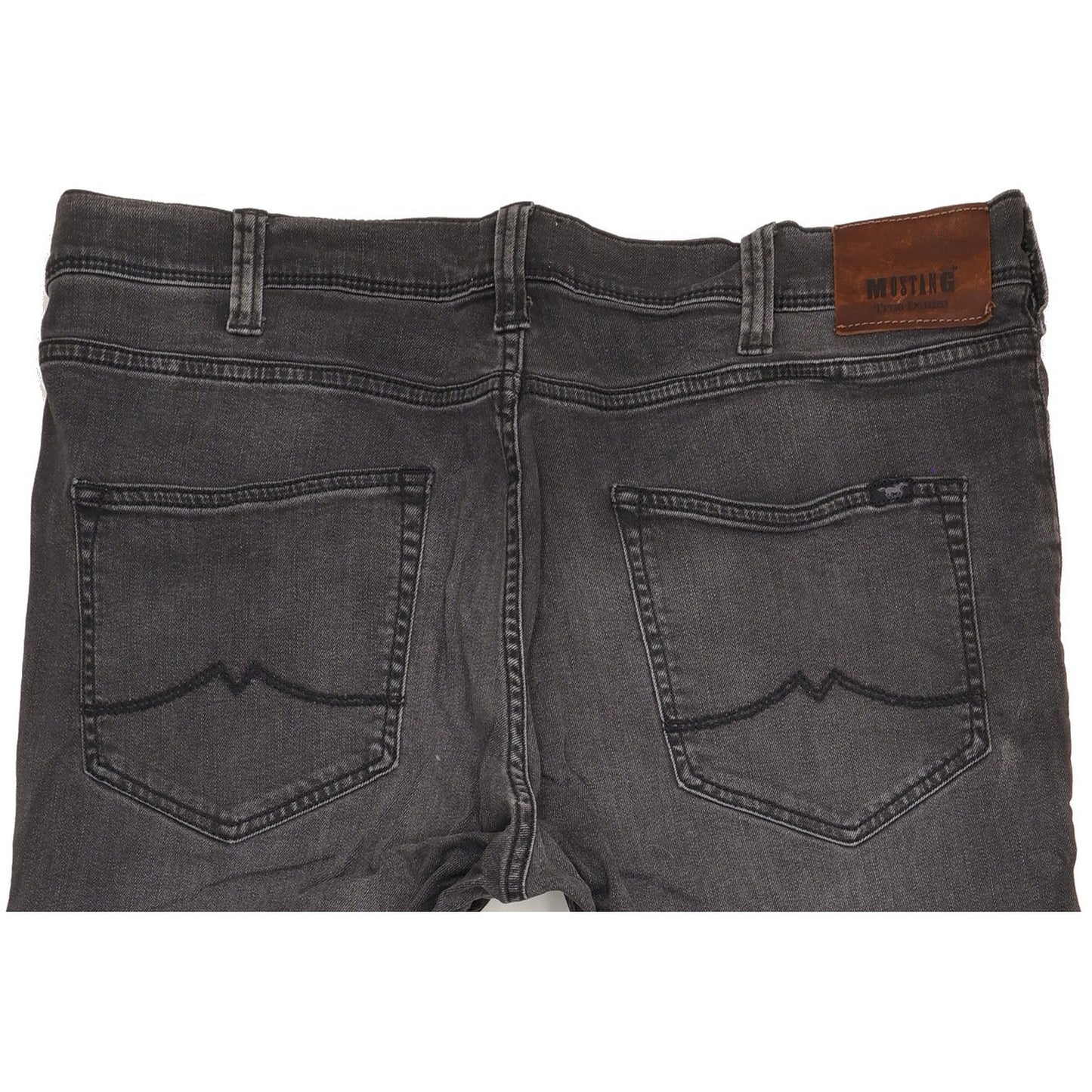Mustang Vegas Men Black Straight Regular Stretch Jeans W38 L35