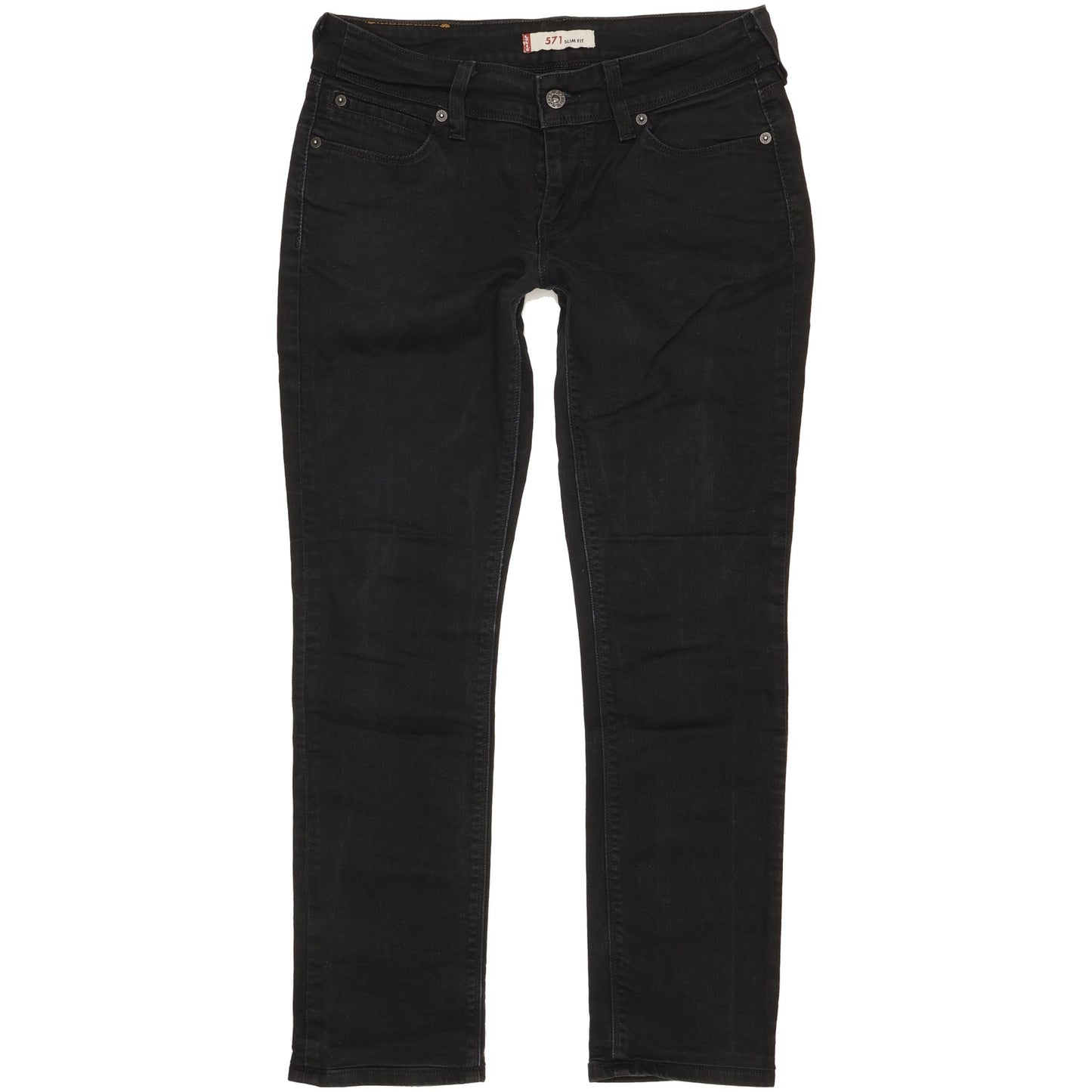 Levi's 571 Women Black Straight Slim Stretch Jeans W32 L29