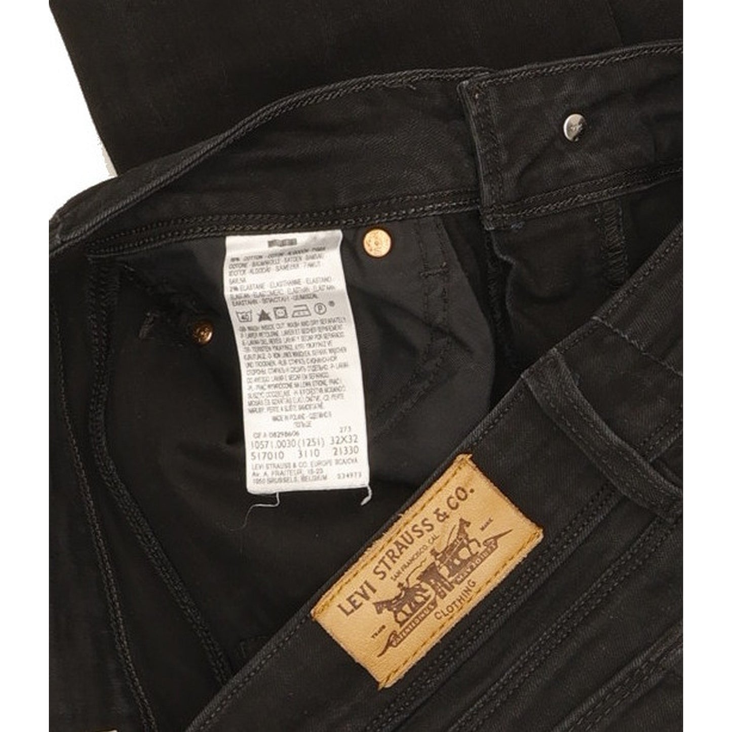 Levi's 571 Women Black Straight Slim Stretch Jeans W32 L29