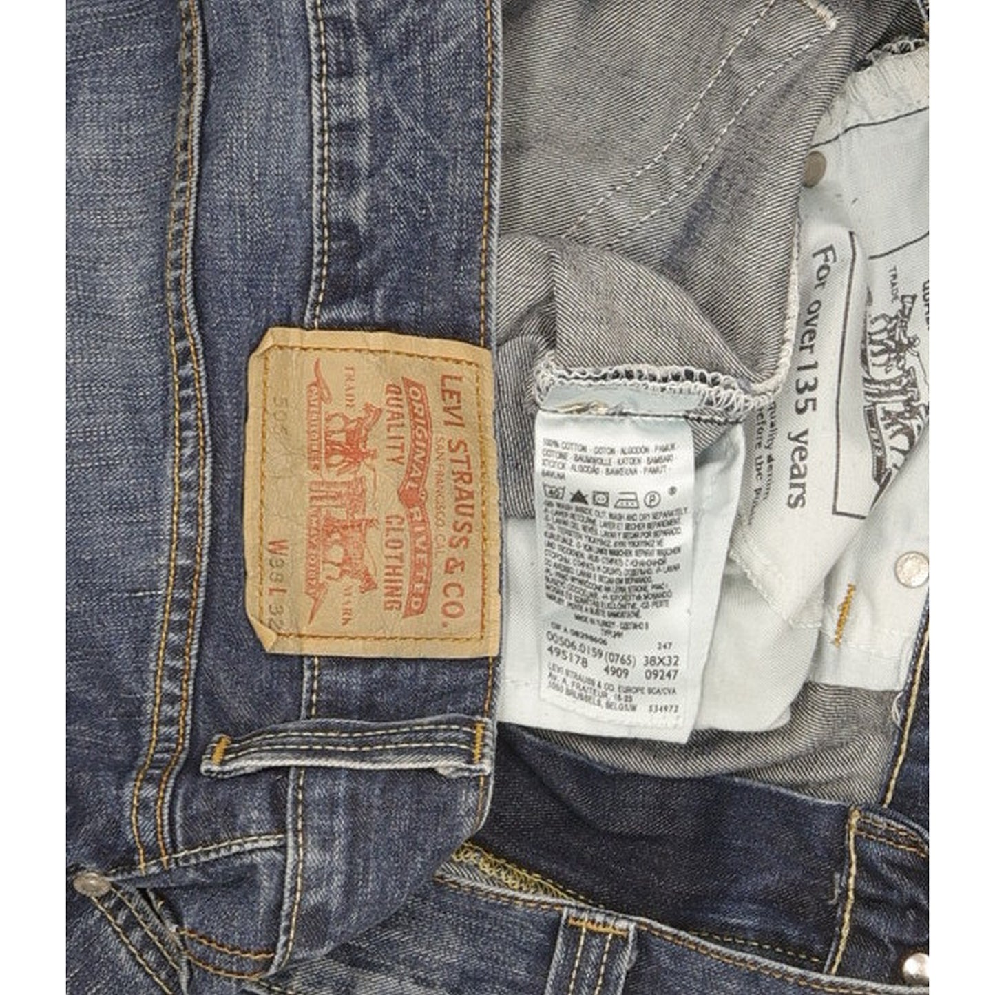Levi's 506 Men Blue Straight Regular Jeans W38 L32