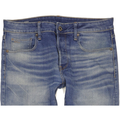 G-Star 3301 Men Blue Straight Slim Jeans W32 L31