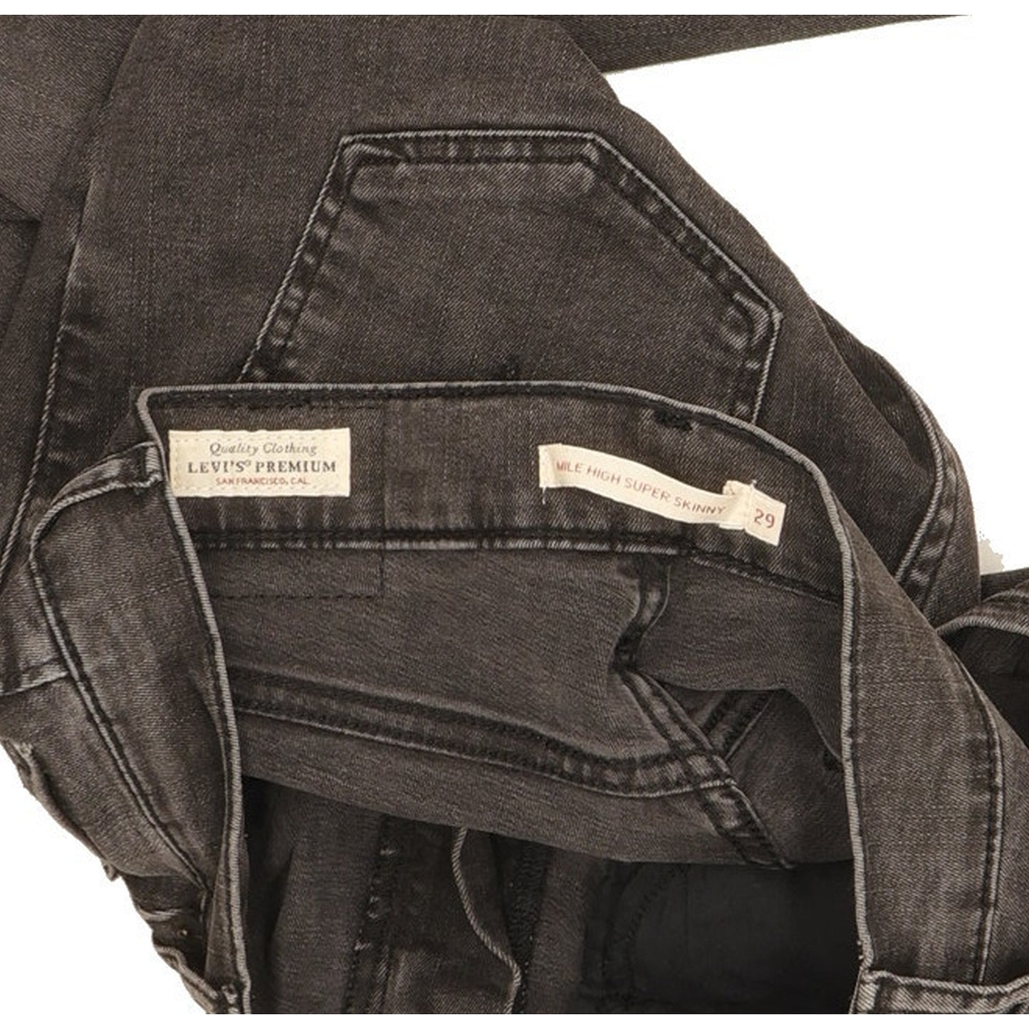Levi's Mile Black Skinny Slim Stretch Jeans High Waisted W29 L32