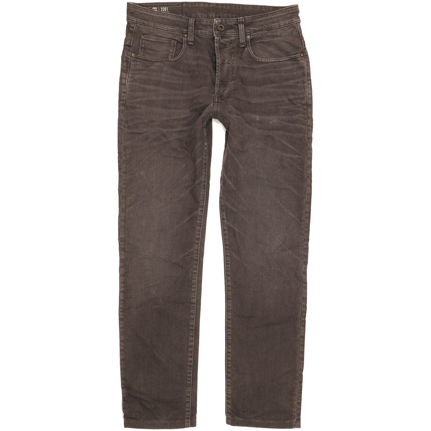 G-Star 3301 Men Grey Tapered Slim Stretch Jeans W32 L31