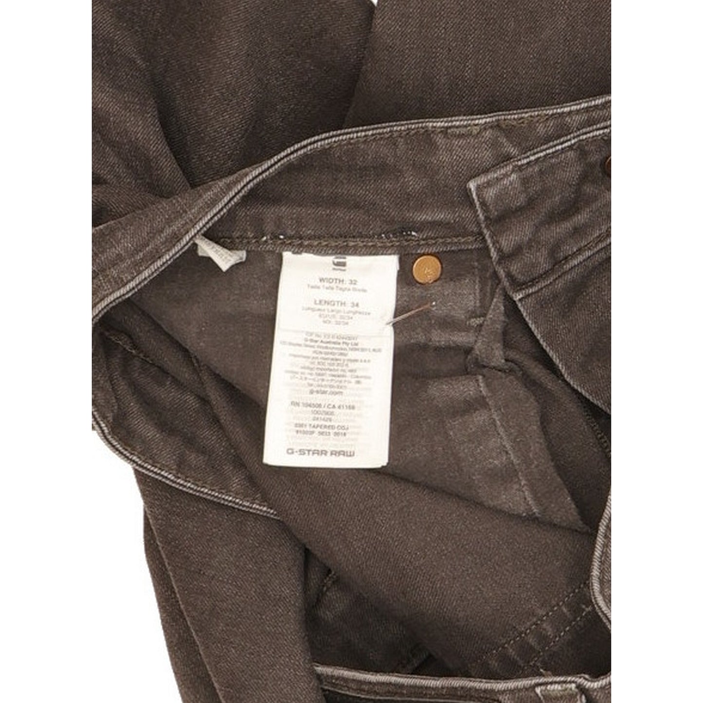 G-Star 3301 Men Grey Tapered Slim Stretch Jeans W32 L31