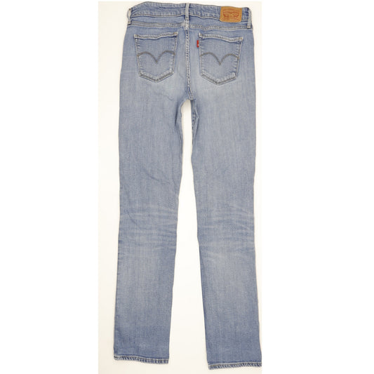 Levi's 714 Women Blue Straight Slim Stretch Jeans W28 L32