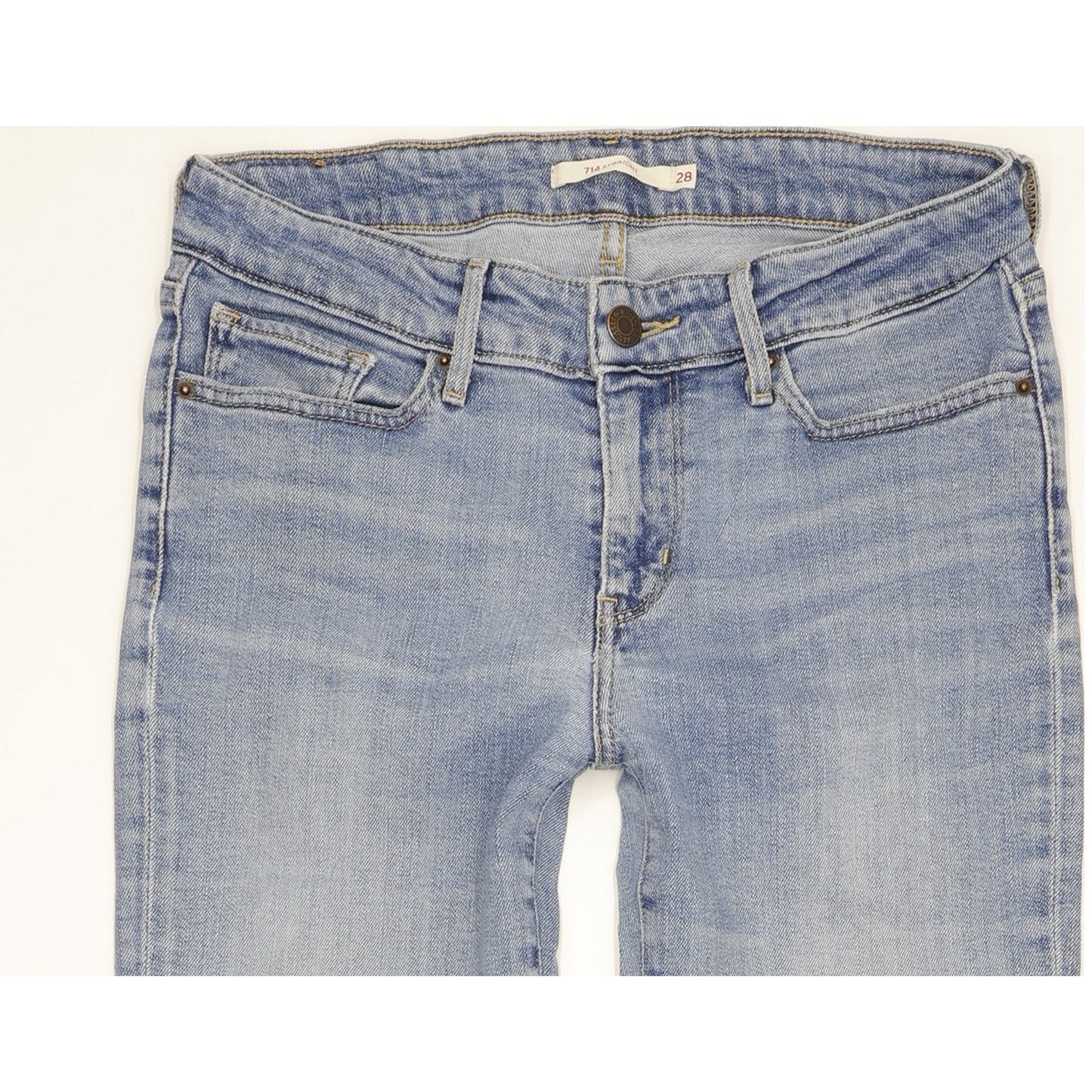 Levi's 714 Women Blue Straight Slim Stretch Jeans W28 L32