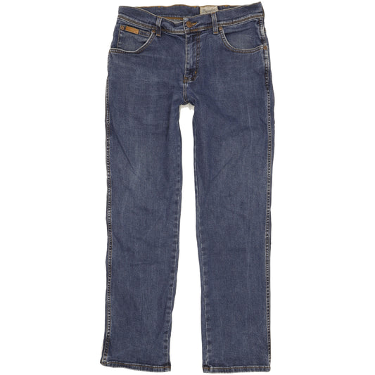 Wrangler Texas Men Blue Straight Regular Stretch Jeans W33 L30