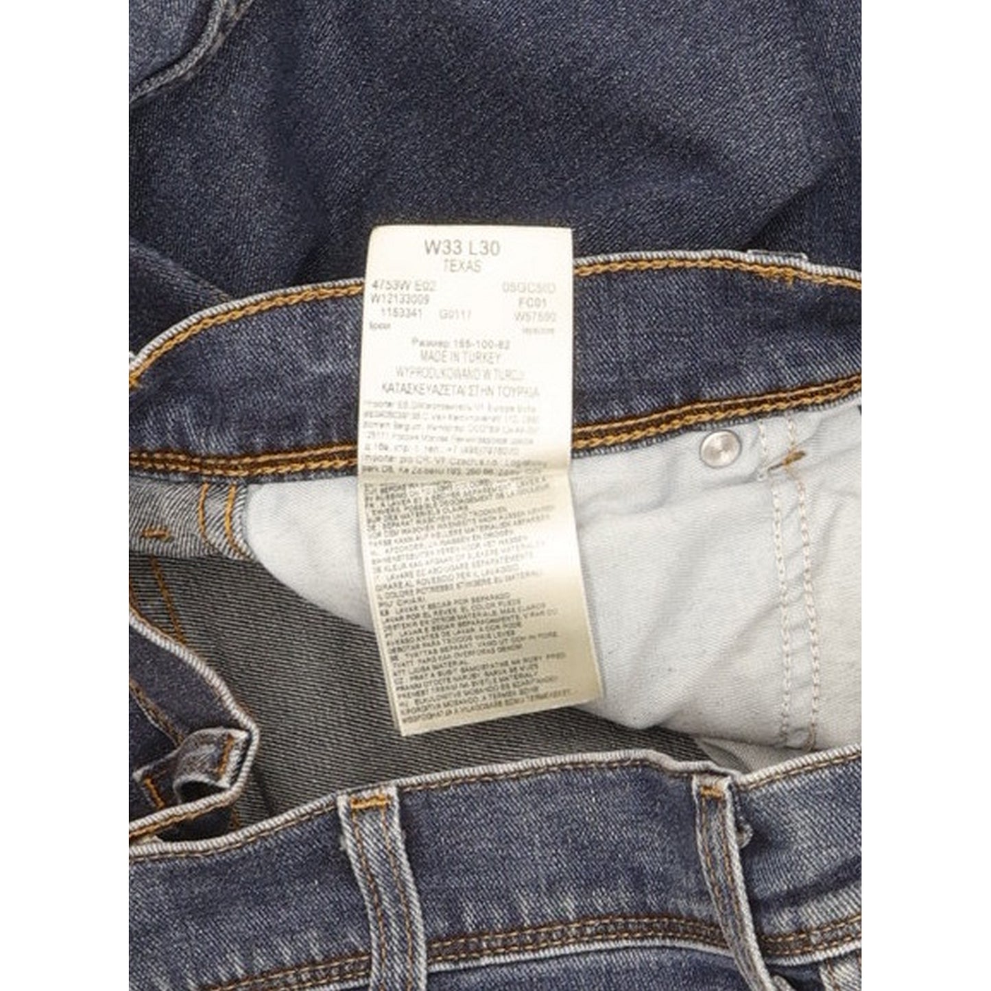 Wrangler Texas Men Blue Straight Regular Stretch Jeans W33 L30