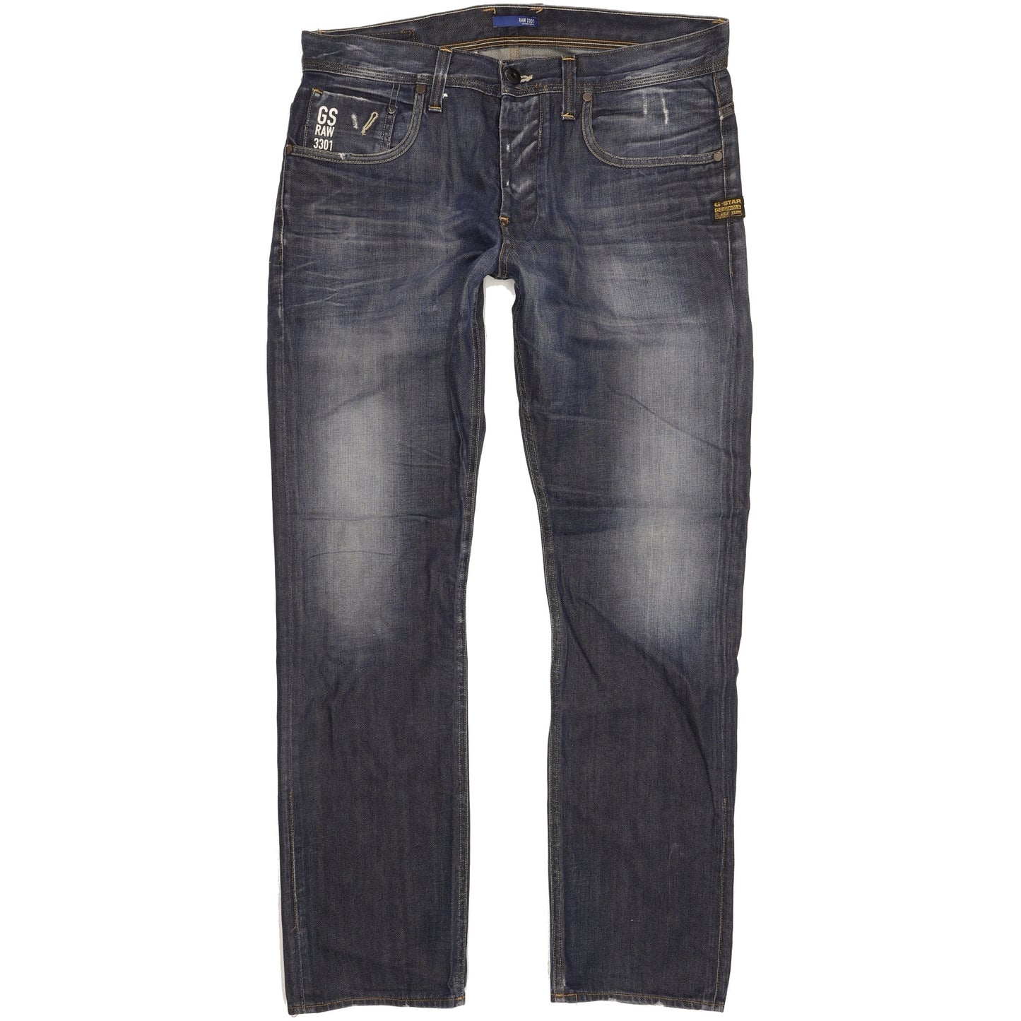 G-Star Attacc Men Blue Straight Regular Jeans W34 L32