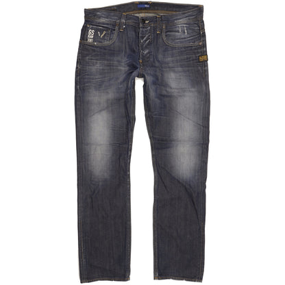 G-Star Attacc Men Blue Straight Regular Jeans W34 L32