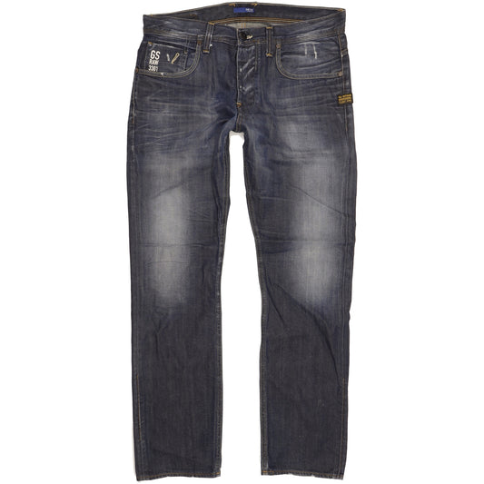 G-Star Attacc Men Blue Straight Regular Jeans W34 L32