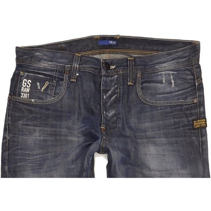 G-Star Attacc Men Blue Straight Regular Jeans W34 L32