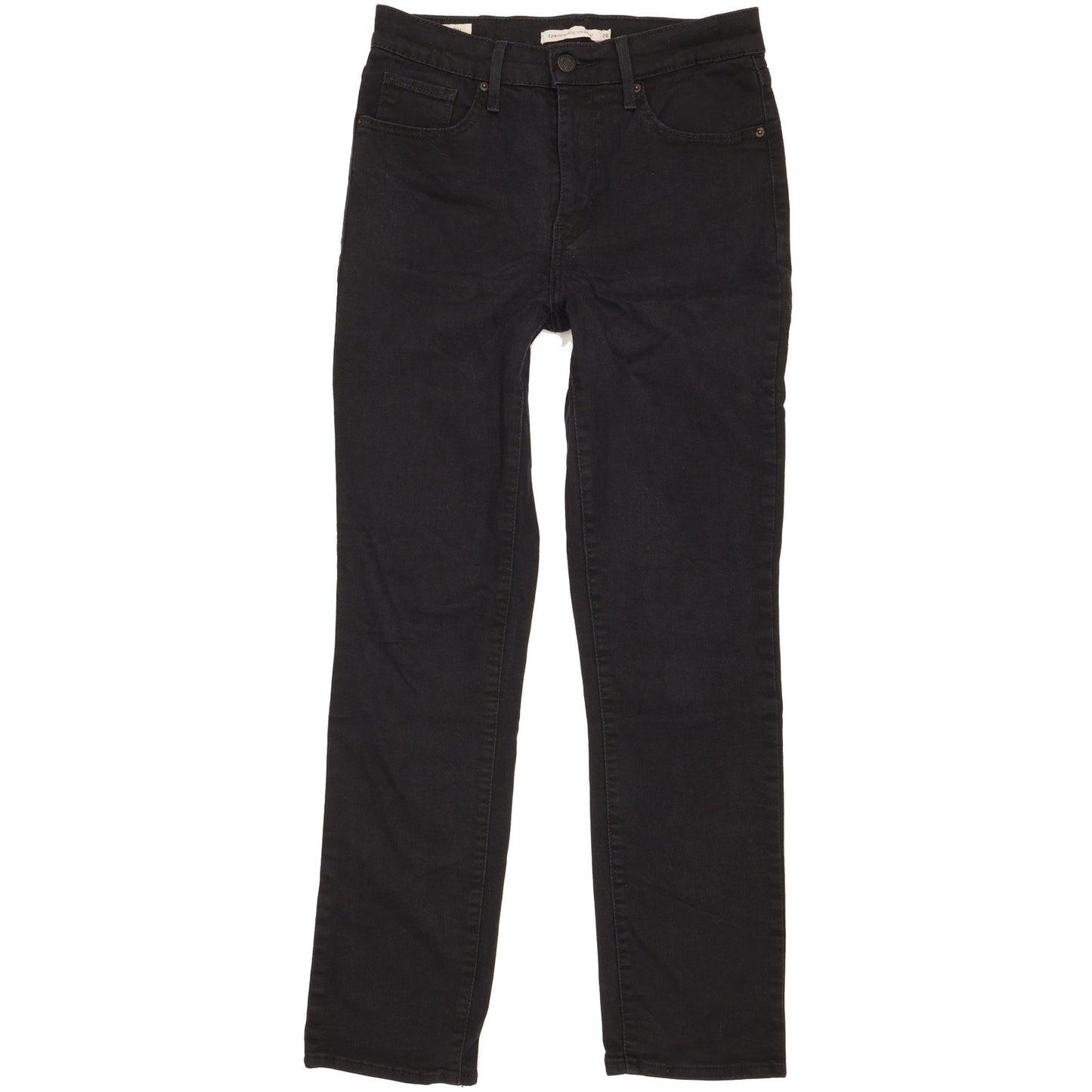 Levi's 724 Women Black Straight Slim Stretch Jeans W28 L29