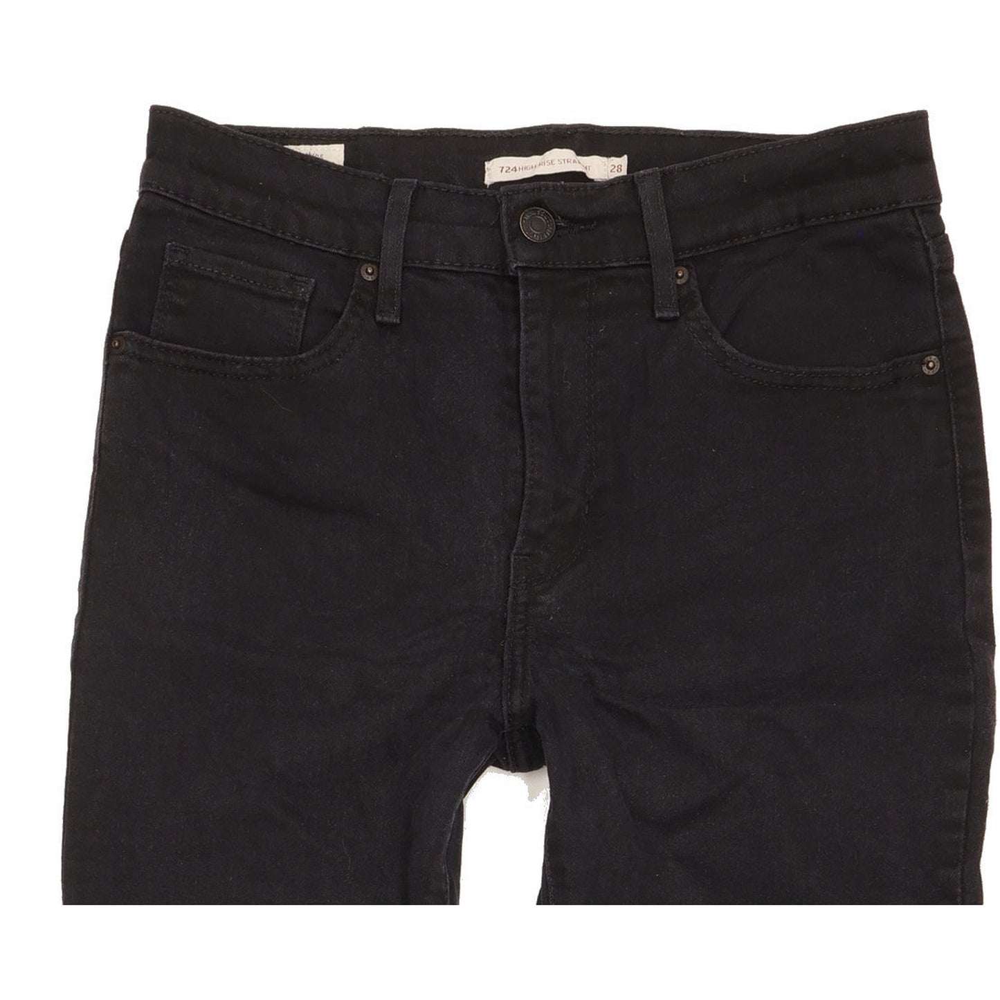 Levi's 724 Women Black Straight Slim Stretch Jeans W28 L29