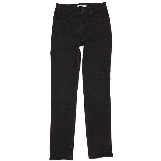 Levi's 724 Women Black Straight Slim Stretch Jeans W26 L31