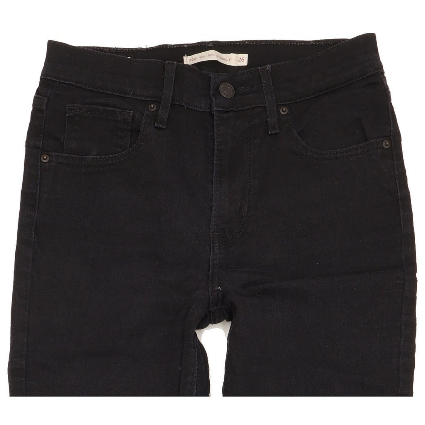 Levi's 724 Women Black Straight Slim Stretch Jeans W26 L31