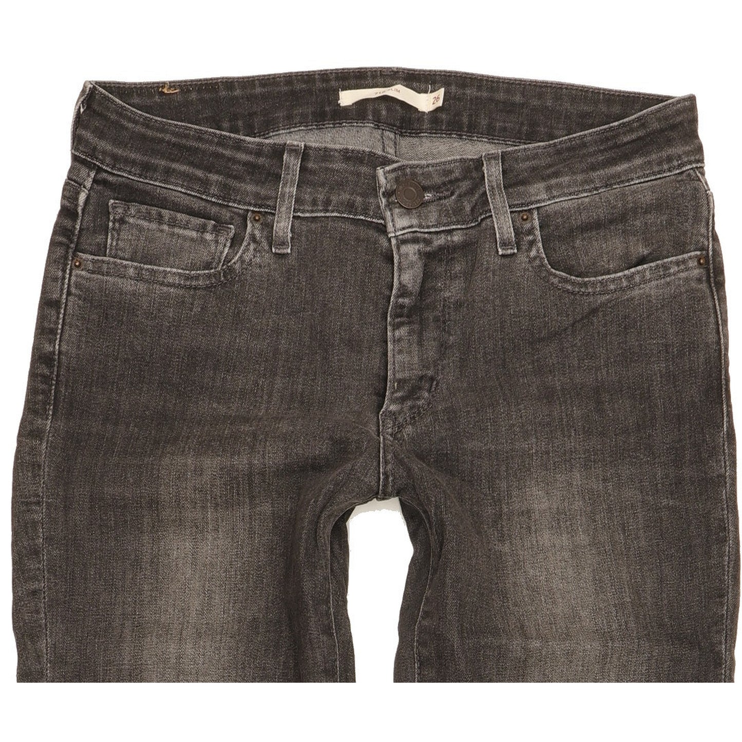 Levi's 712 Women Black Straight Slim Stretch Jeans W26 L30