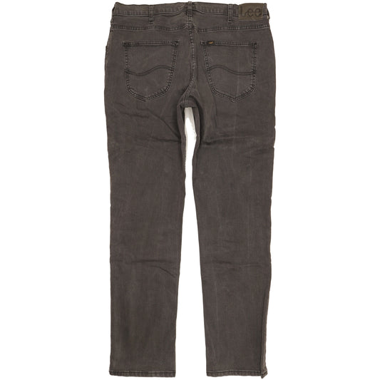 Lee Men Grey Straight Regular Jeans W38 L34