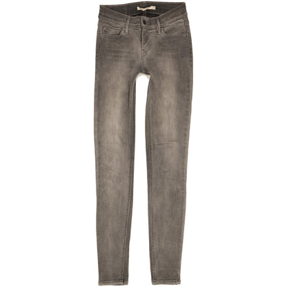 Levi's 710 Super Women Grey Skinny Slim Stretch Jeans W25 L30